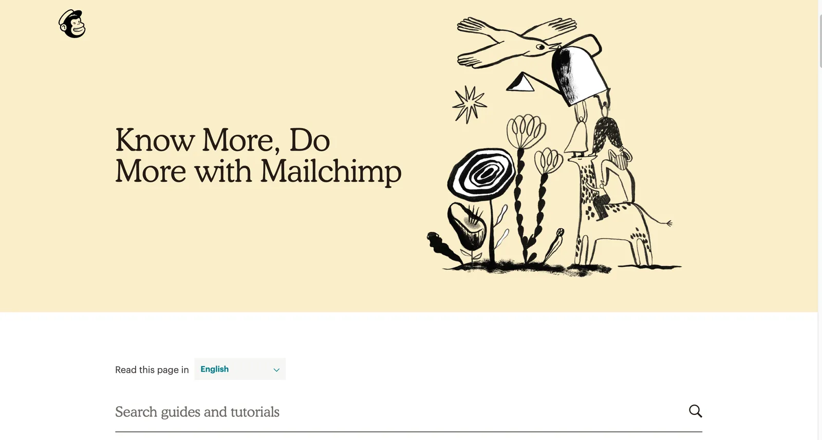 The Mailchimp Knowledge Base is well-structured, easy to find and puts search front and center.