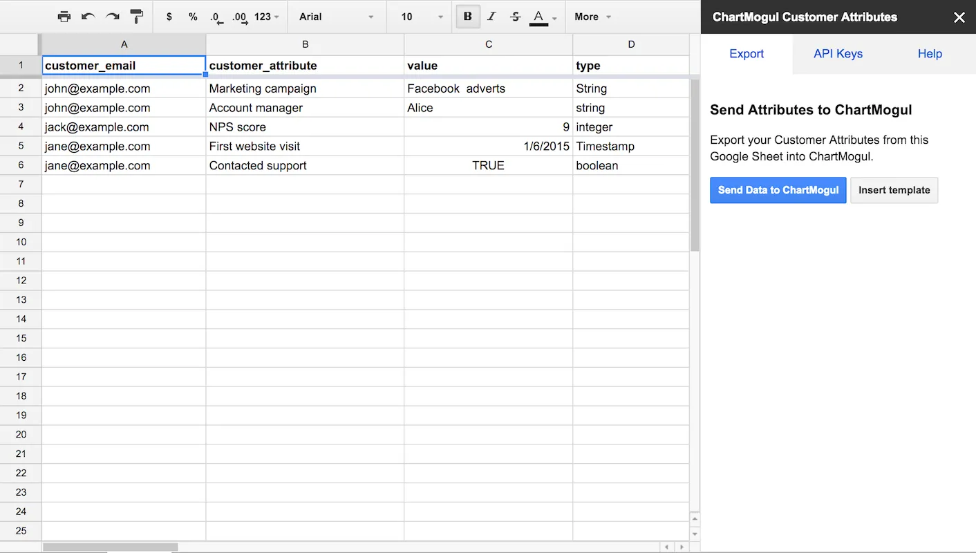The ChartMogul Customer Attributes app