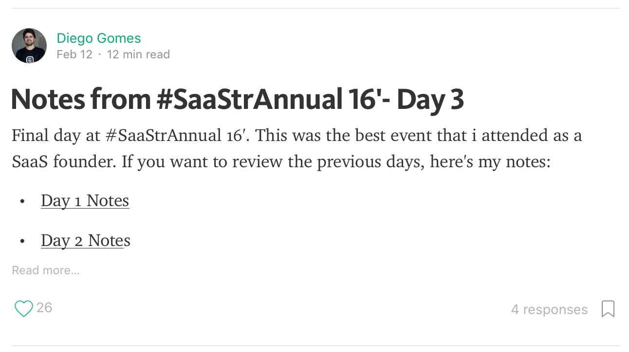 Screenshot Notes from SaaStr