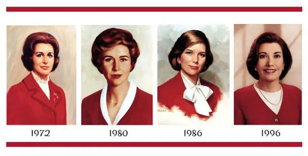 The evolution of Betty Crocker 1972-1996 (Source)