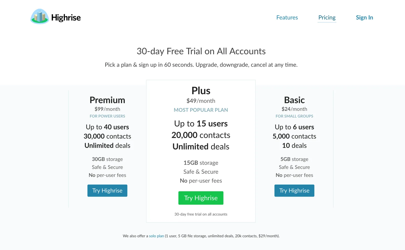View the page at highrisehq.com/pricing