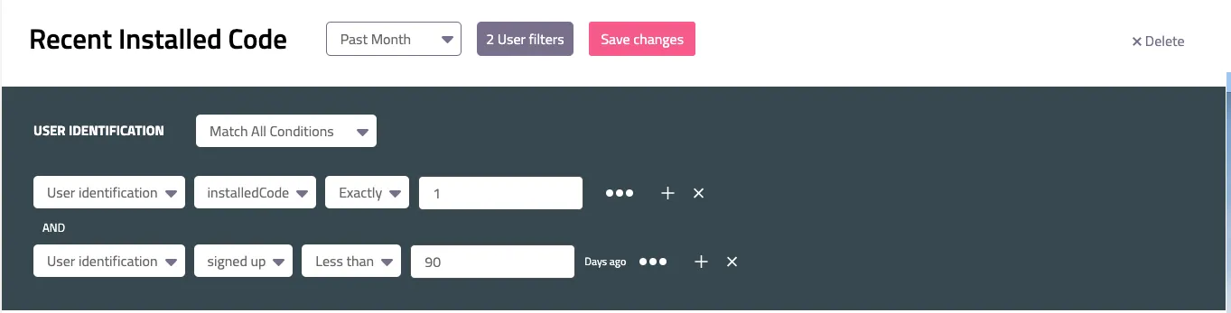 Using filtering to identify activated users.