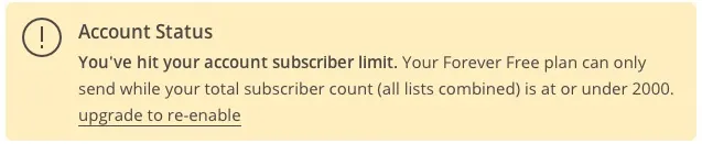  MailChimp's hard limit
