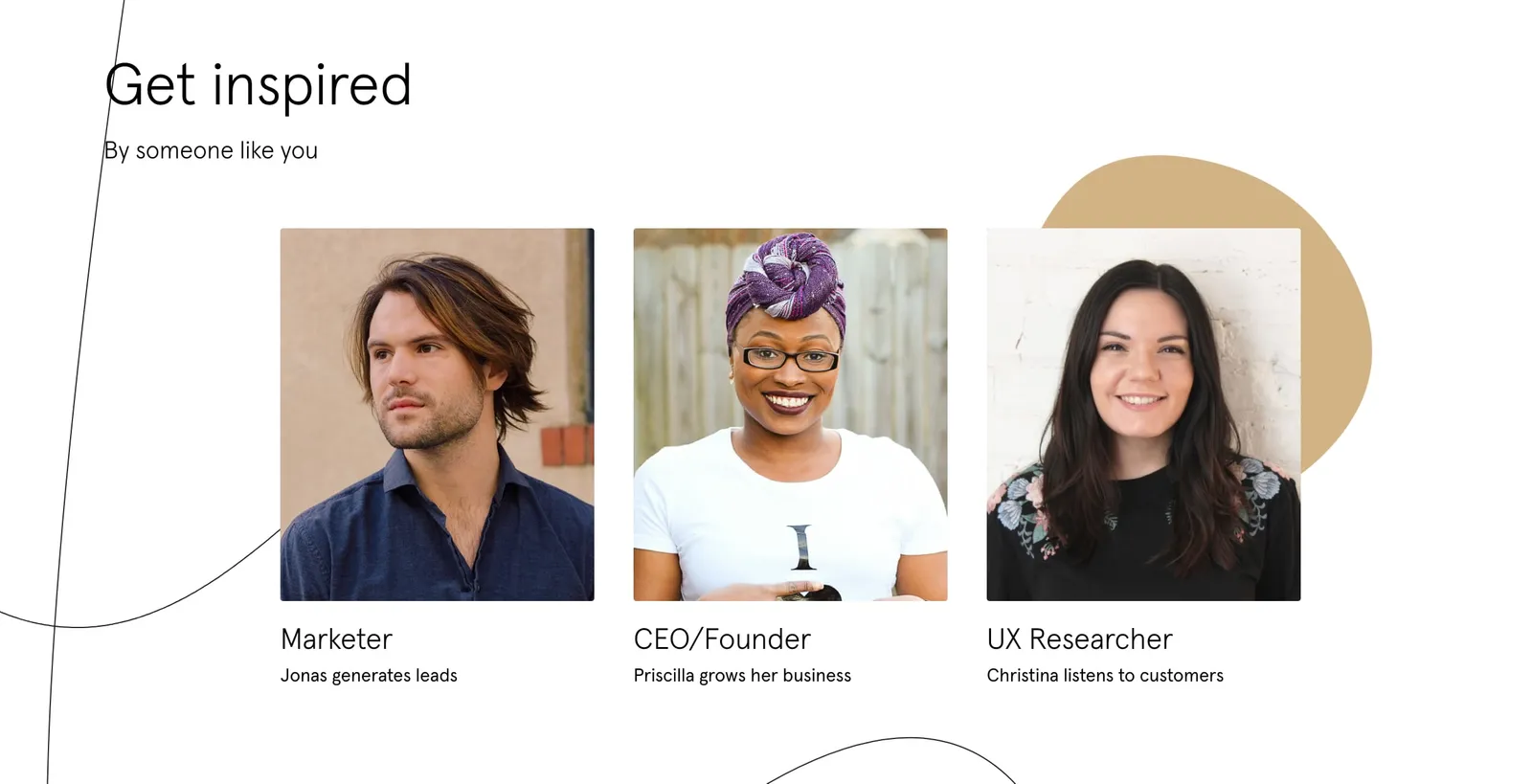 Typeform showcases real customers on their landing page.