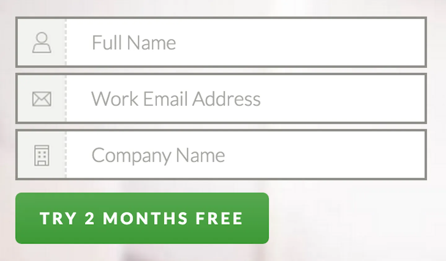 Zenpayroll includes a short form in their CTA. This means that they can shorten the signup flow, and get the user registered and using the software much more quickly, decreasing the chance of drop-off somewhere in the signup journey.